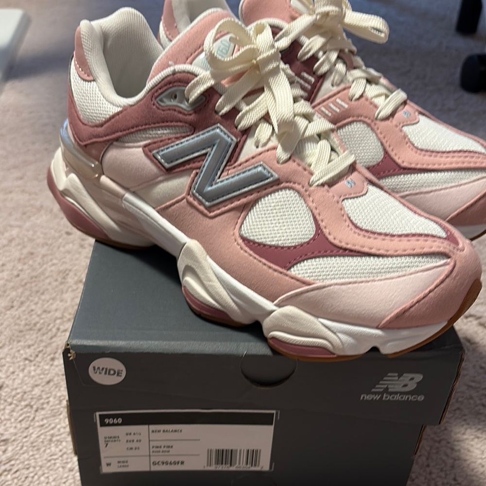 New Balance Pink and White Chunky Sneakers